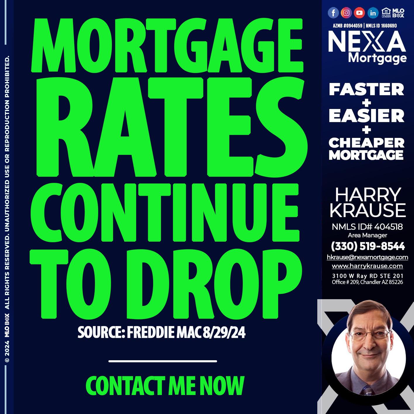 RATES DROP - Harry Krause -Area Manager