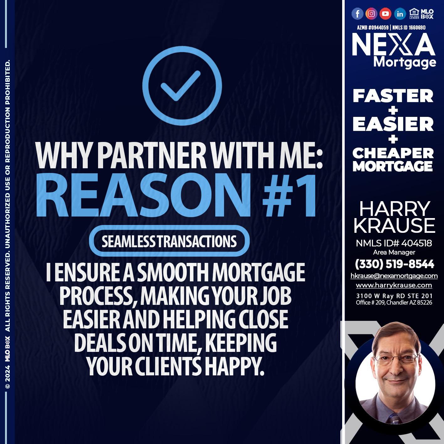 REASON 1 - Harry Krause -Area Manager