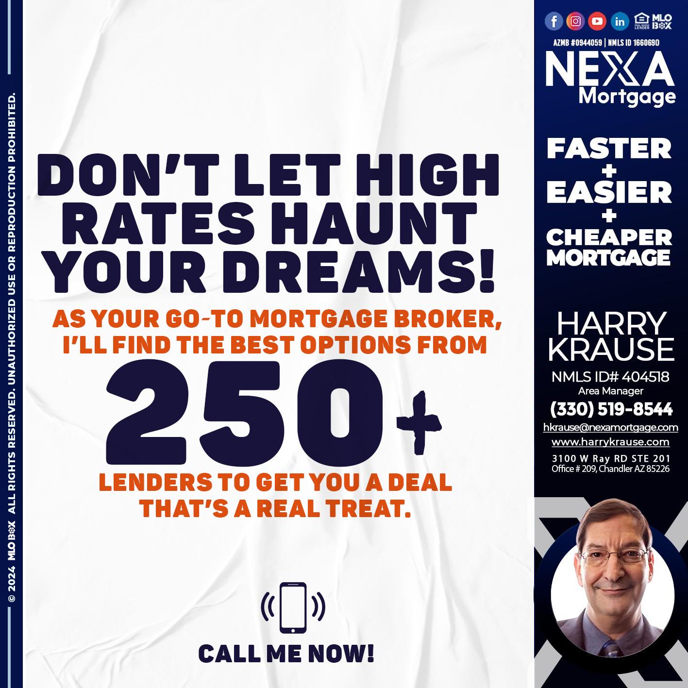 250 + LENDERS - Harry Krause -Area Manager