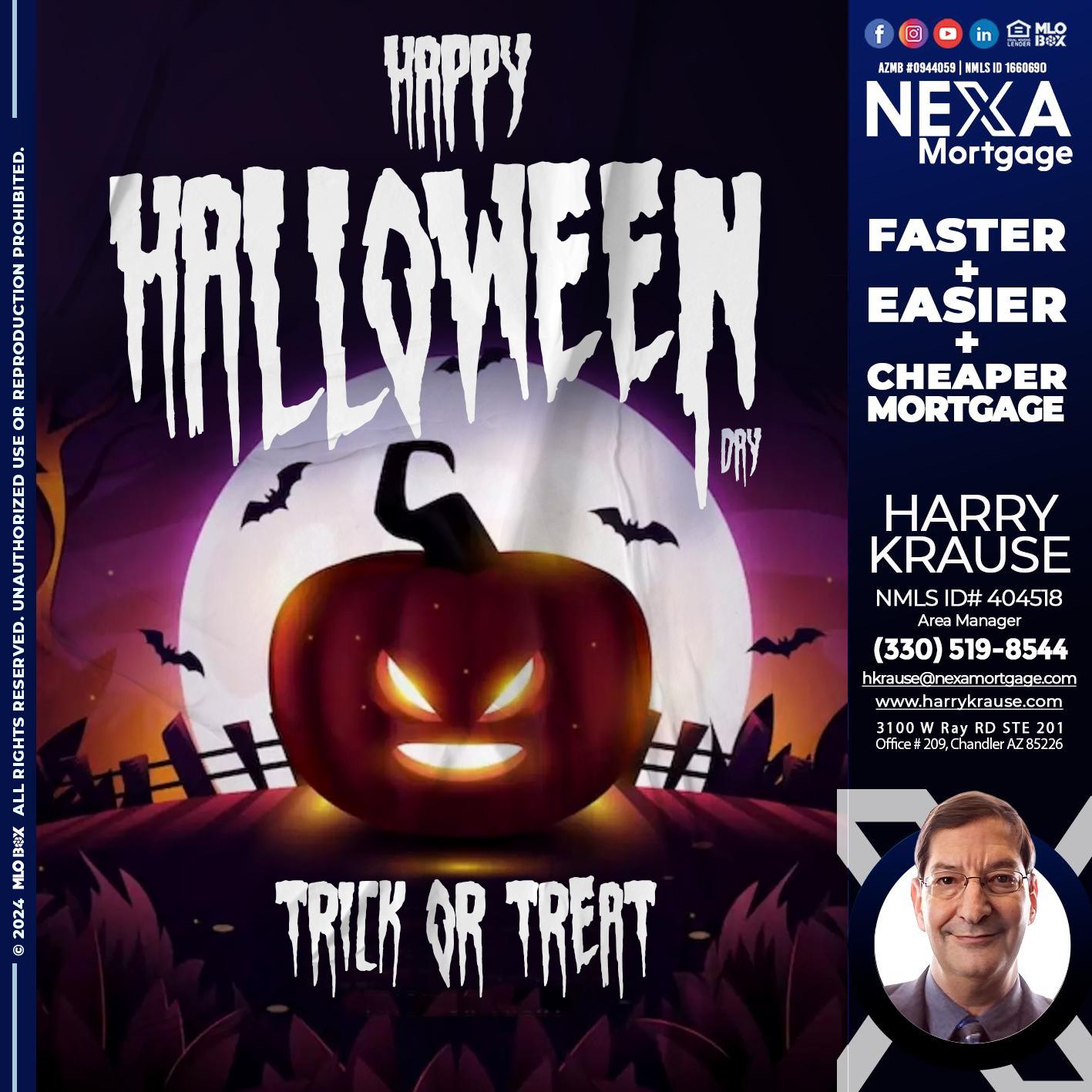 HAPPY HALLOWEEN DAY - Harry Krause -Area Manager