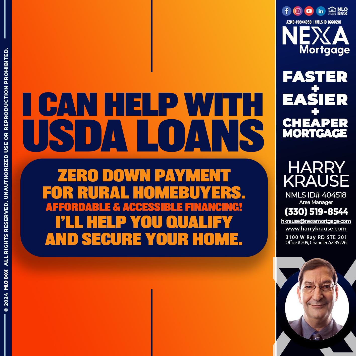 I CAN HELP USDA LOANS - Harry Krause -Area Manager