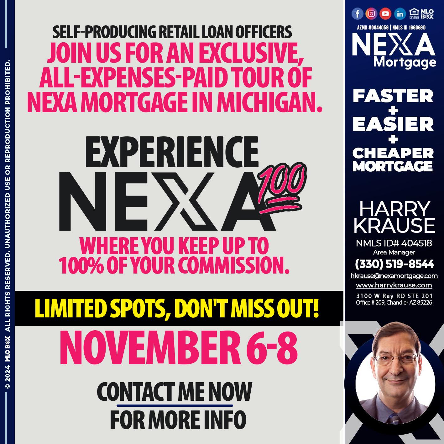 NEXA 100 NOVEMBER 6-8 - Harry Krause -Area Manager