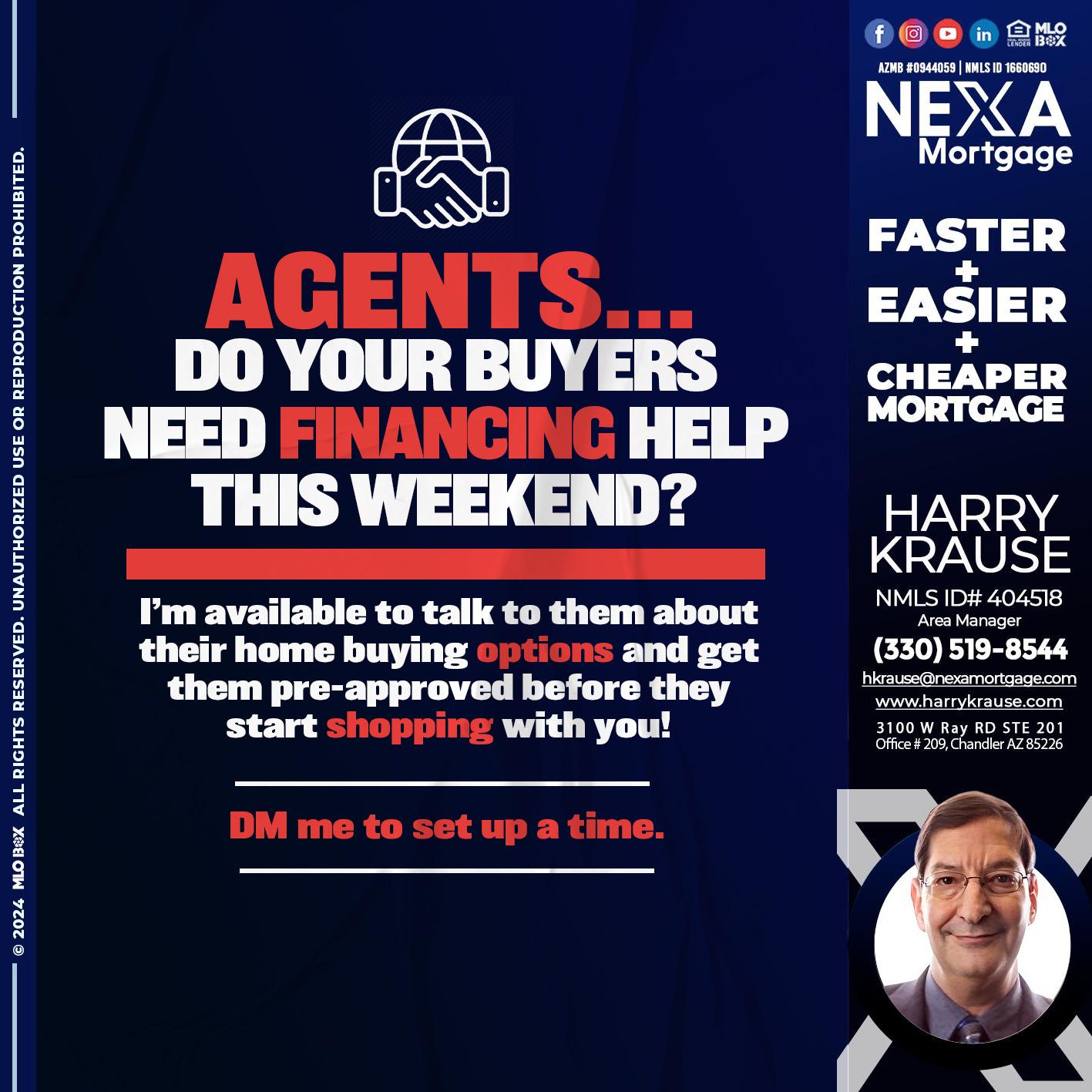 AGENTS NEED HELP? - Harry Krause -Area Manager