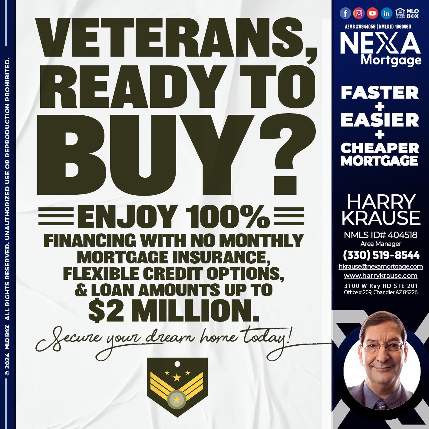 veterans ready? - Harry Krause -Area Manager