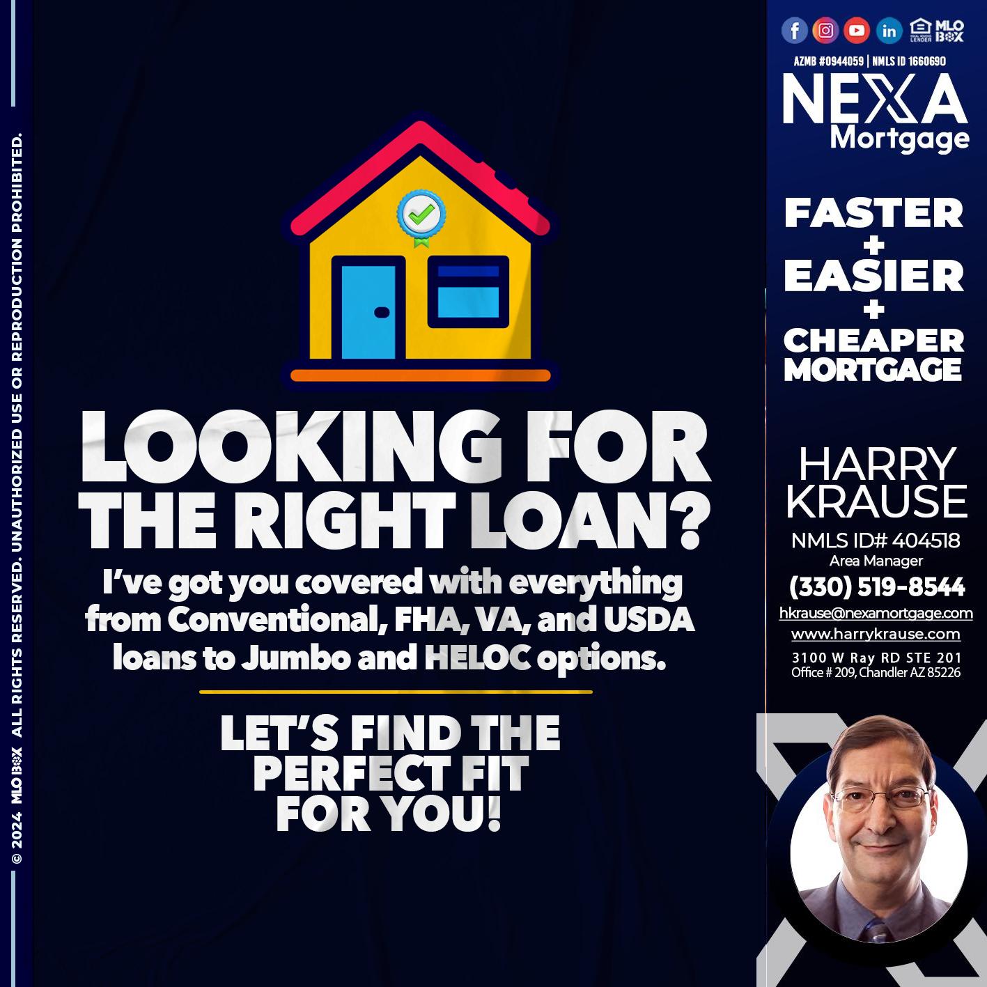 looking for the right - Harry Krause -Area Manager