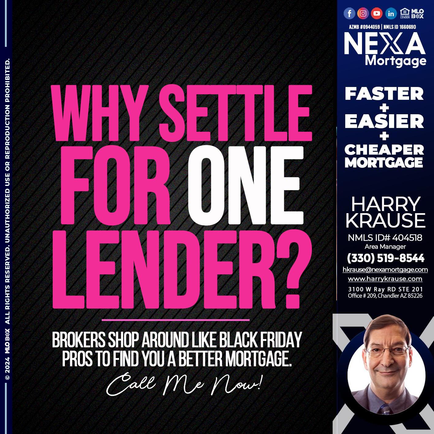 WHY SETTLE - Harry Krause -Area Manager