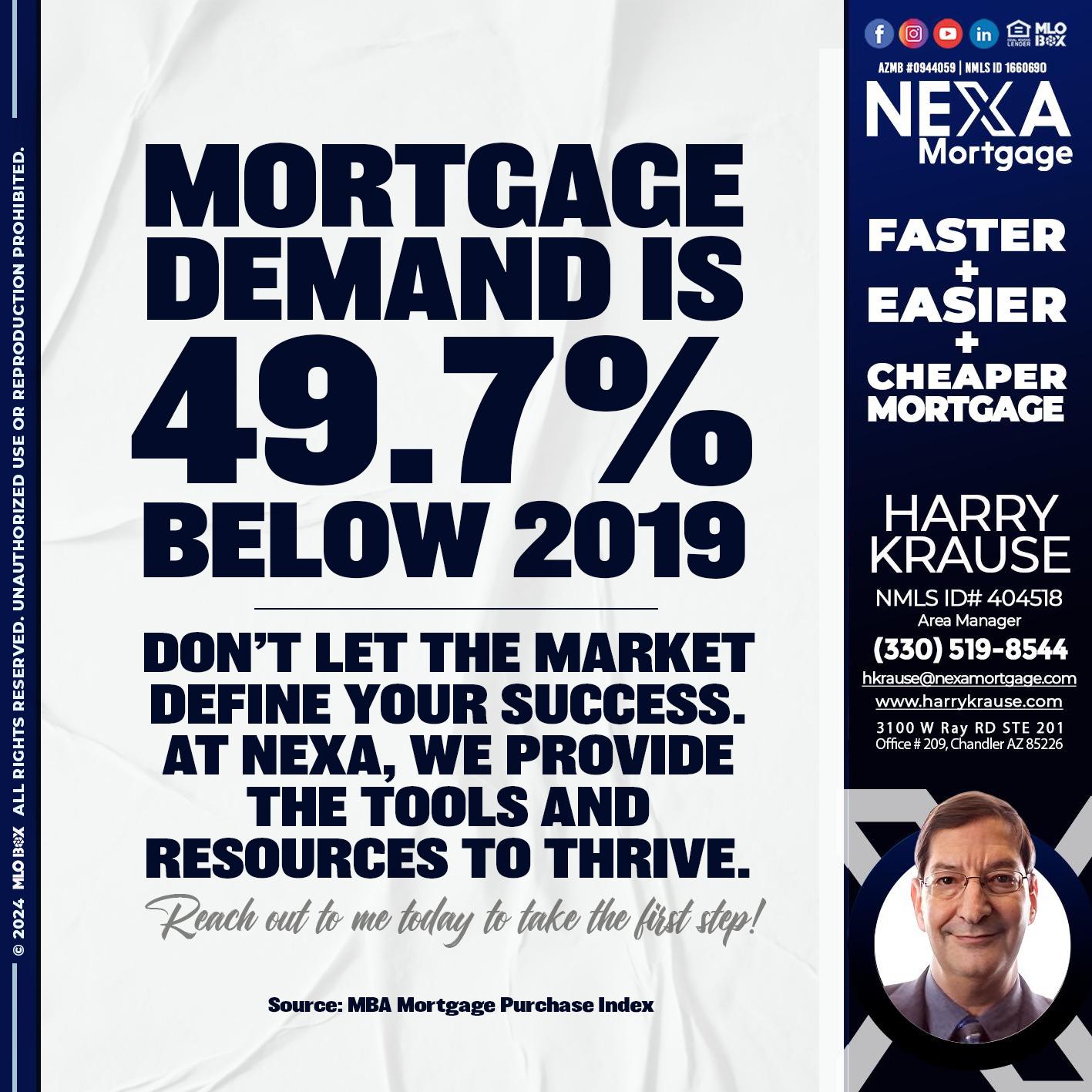 MORTGAGE DEMAN IS - Harry Krause -Area Manager