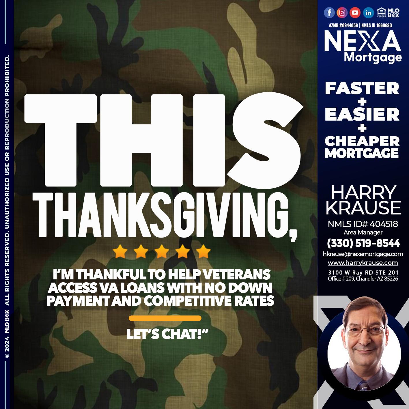 THIS THANKSGIVING - Harry Krause -Area Manager