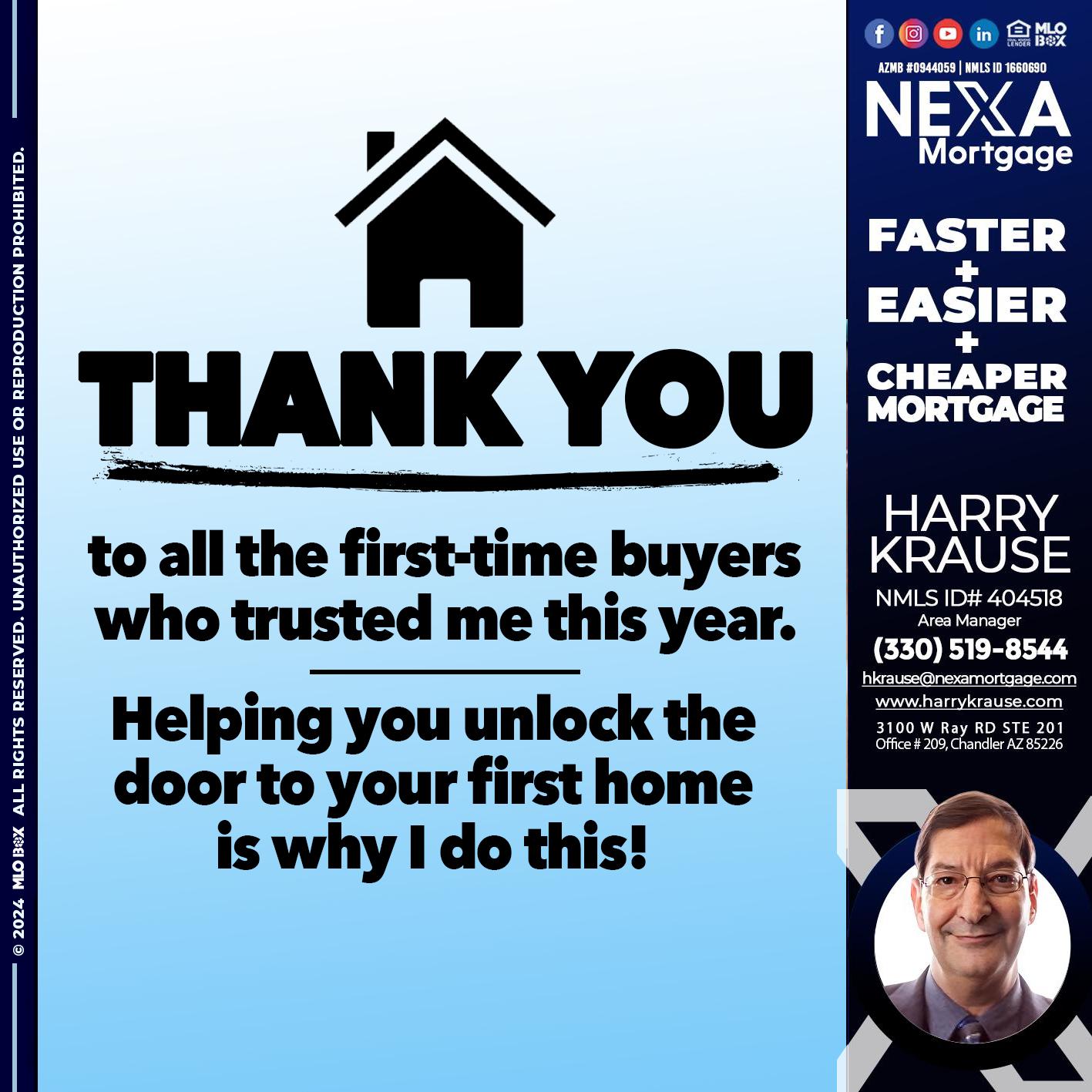 THANK YOU - Harry Krause -Area Manager