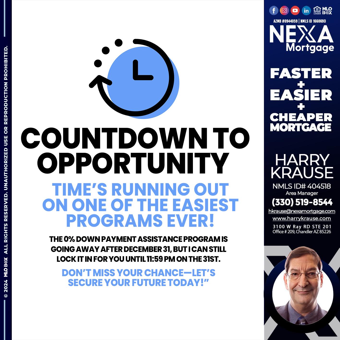 COUNTDOWN - Harry Krause -Area Manager