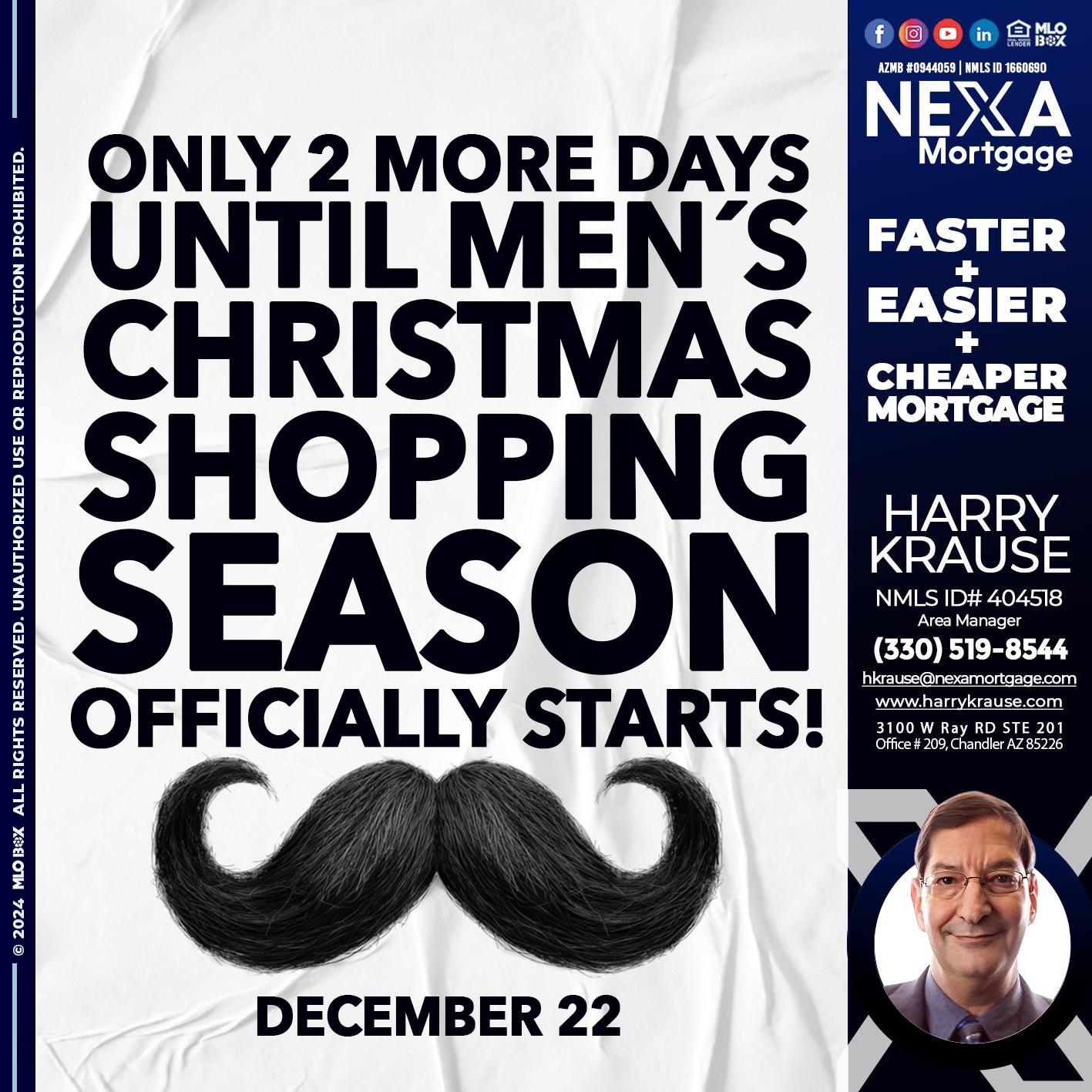 UNTIL 2 MORE DAYS... - Harry Krause -Area Manager