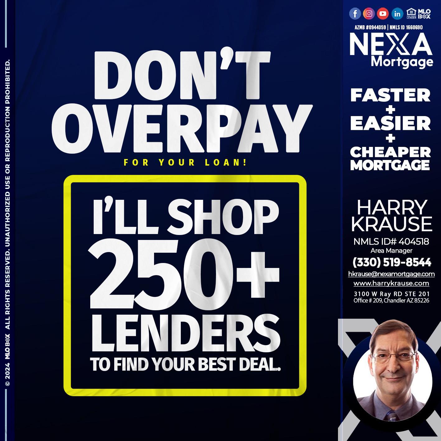 dont overpay - Harry Krause -Area Manager