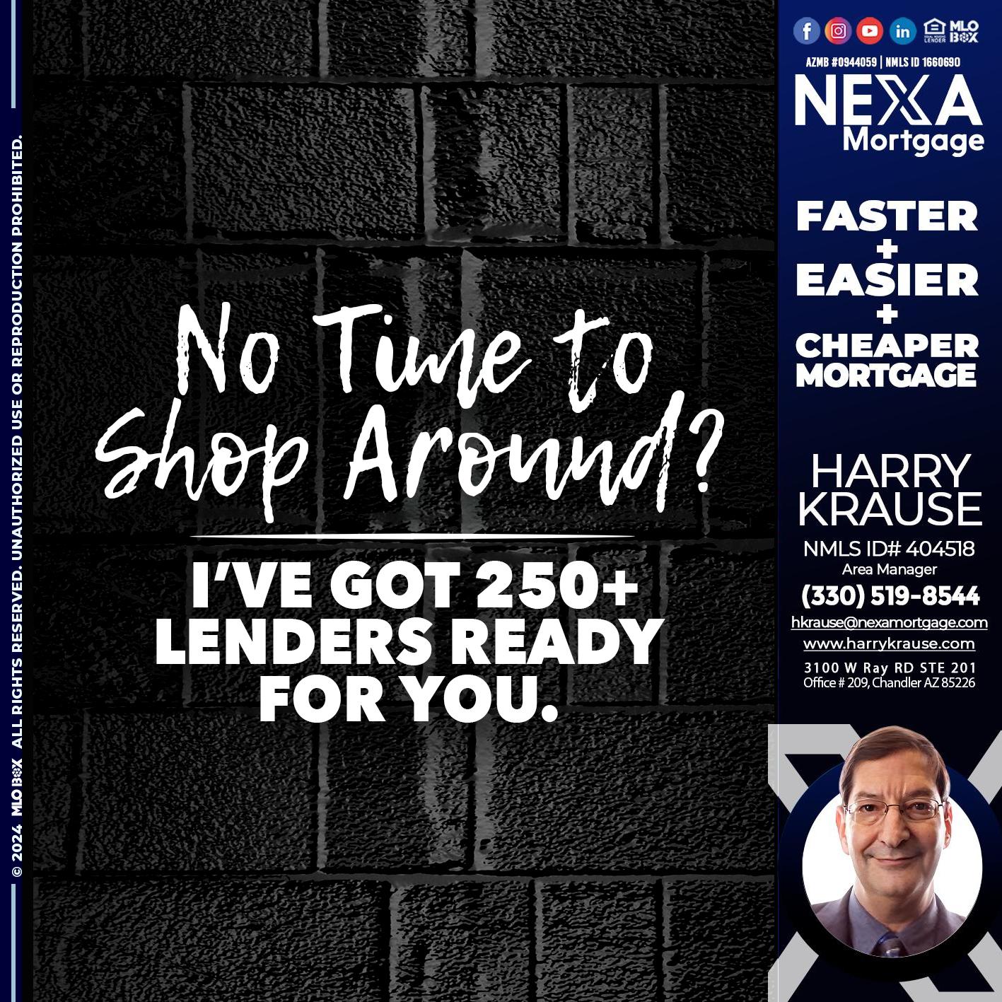 NI TIME TO SHOP AROUND - Harry Krause -Area Manager