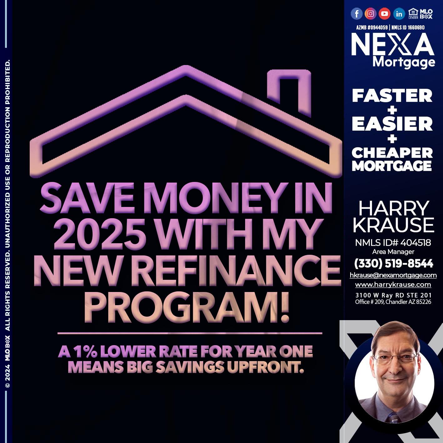 SAVE MONEY IN 2025 - Harry Krause -Area Manager